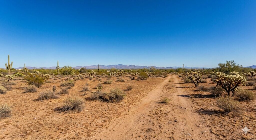 A scenic view of Arizona desert landscape representing State Trust Land managed for education.